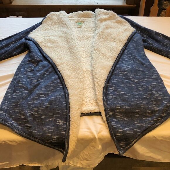 Green Tea Shawl/Jacket Blue with white flecks XL - Picture 5 of 6